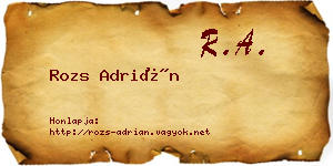 Rozs Adrián névjegykártya